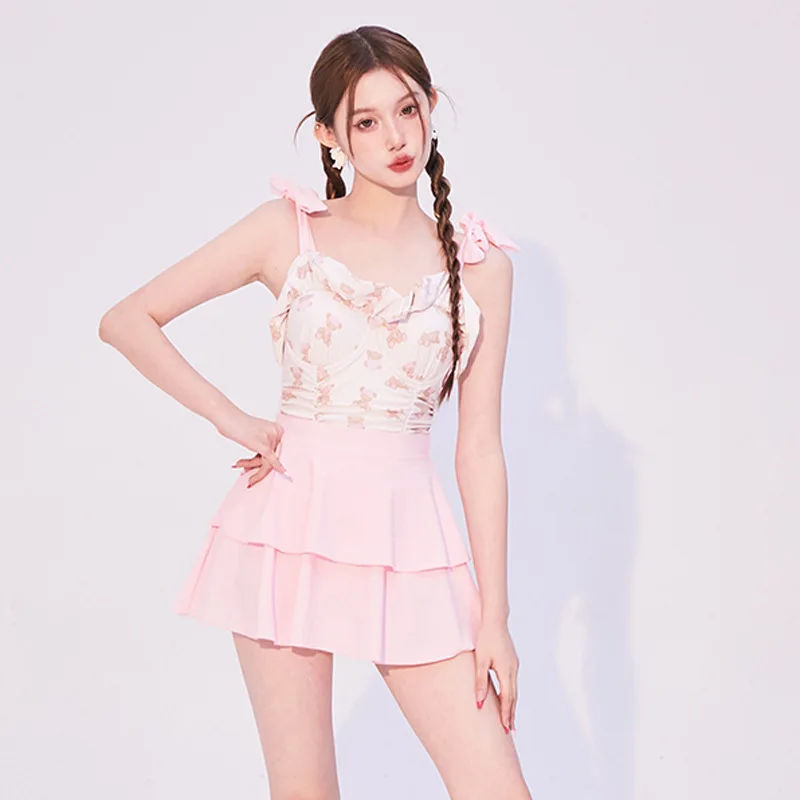 2 pçs/set sexy bikini feminino push up vestidos de uma peça magro ajuste maiô triângulo exposto linda menina verão férias banho