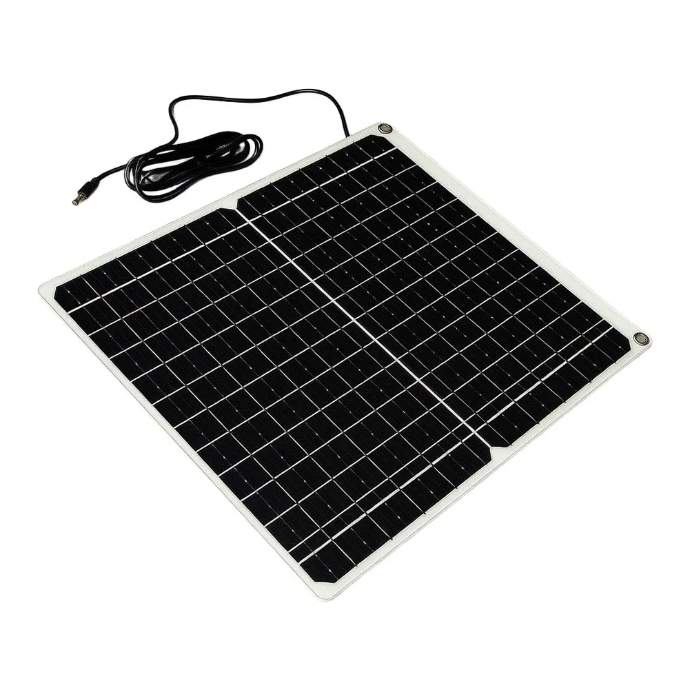 25W Monocrystalline Solar Panel 12V DC Output for Outdoor Use in Gardens Courtyards Streets and Solar Powered Advertising