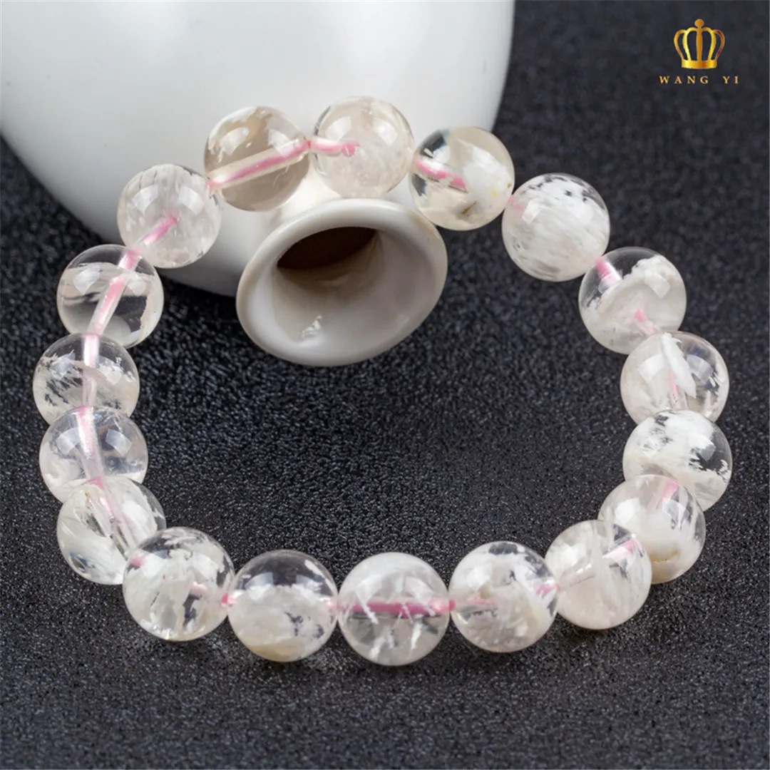 Top Natural Ghost Phantom Quartz Bracelet For Women Man Beauty Gift Clear Gemstone Crystal Beads Strands Jewelry AAAAA 7-12mm