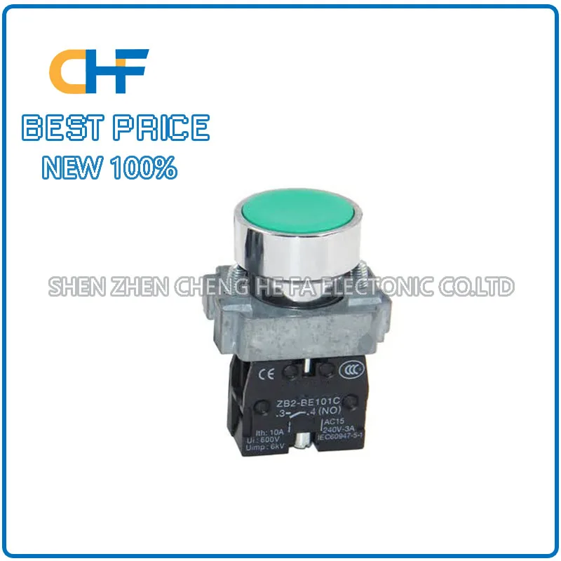 XB2BA31C ZB2BA3C+ZB2BZ101C Schneider Electric green flat head button with one normally open, brand new original stock