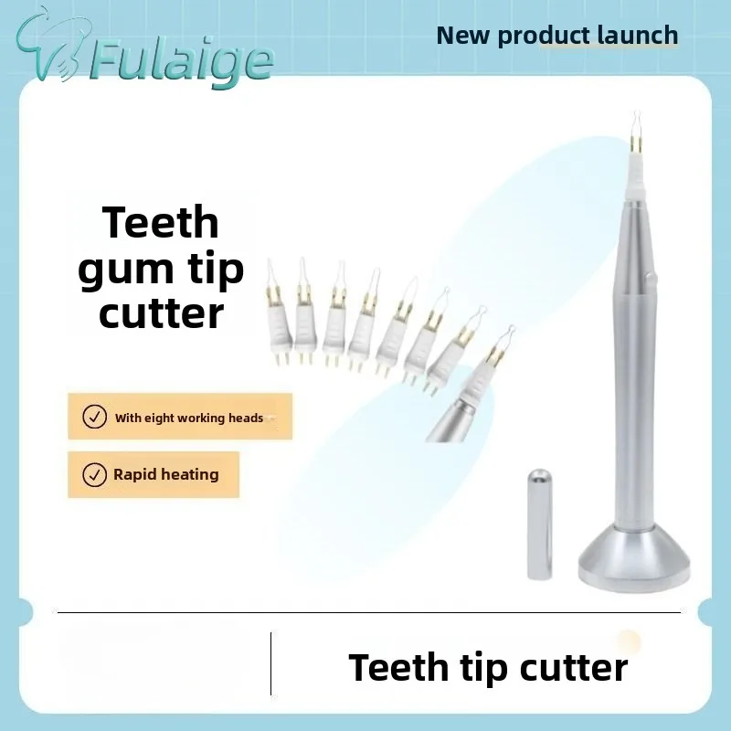 Dental Gutta Percha Cutting Devices Tooth Gum Cutter with 8 Tips Dental Gutta Cutter Metal Gutta-Percha Point Cutter Heater