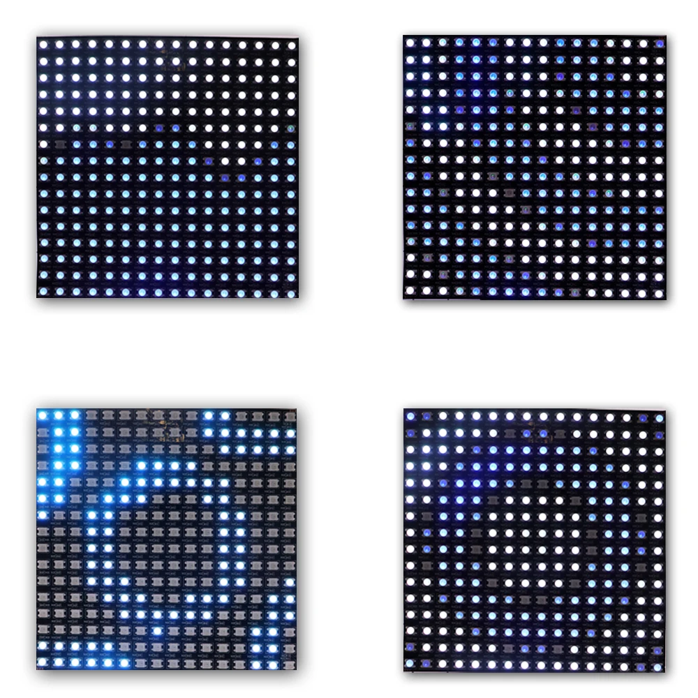 1 ~ 5 قطعة WS2812B وحدة بكسل الذكية مصفوفة 8x8 16x16 8x32 LED مرنة لوحة قابلة للعنونة بشكل فردي WS2812 RGB شاشة رقمية 5 فولت