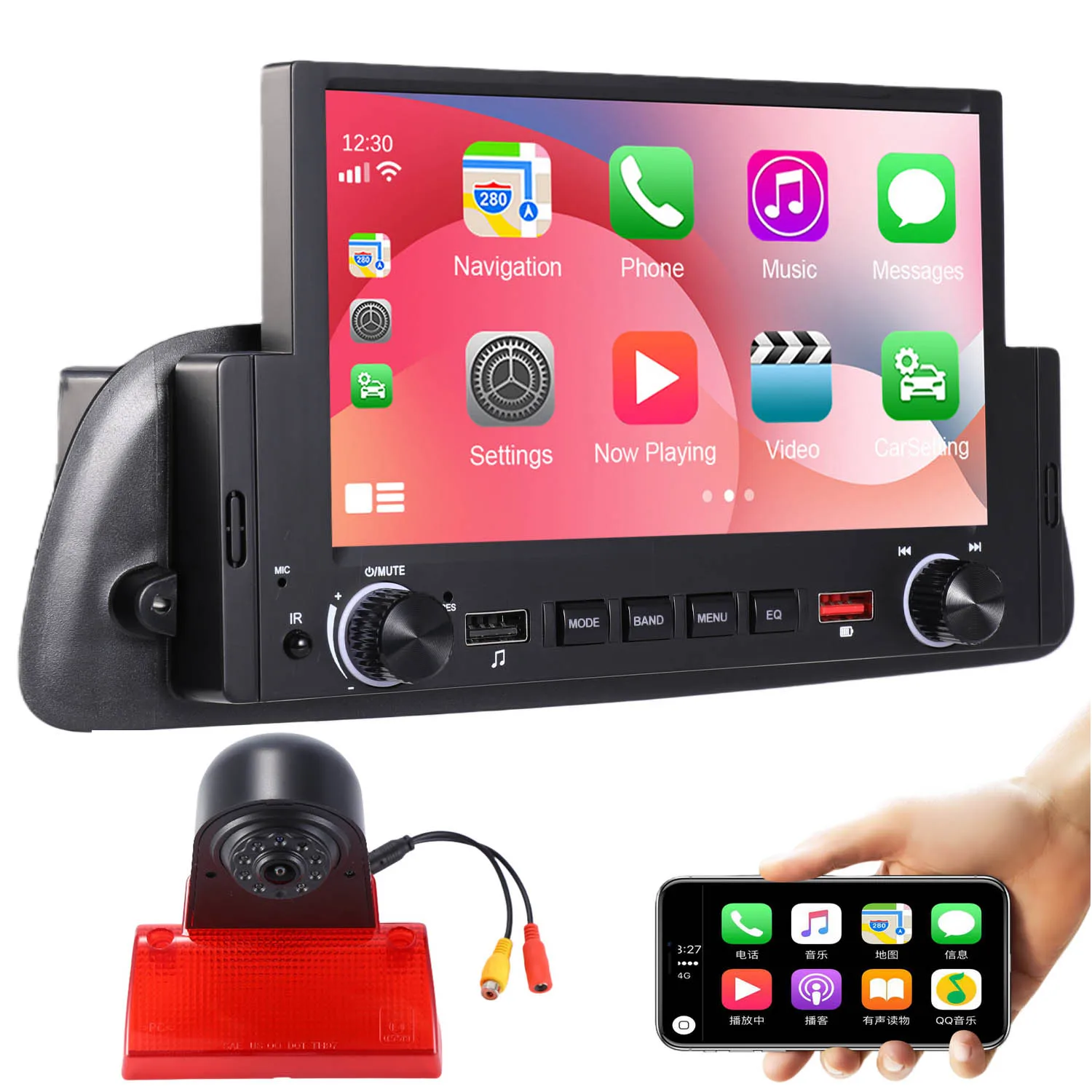 Bluetooth GPS Android Auto Car radio Carpaly Navigation HD Reverse camera For Dodge Cargo Van/VW LT 28-35 1I Bus 28-46 II Kasten