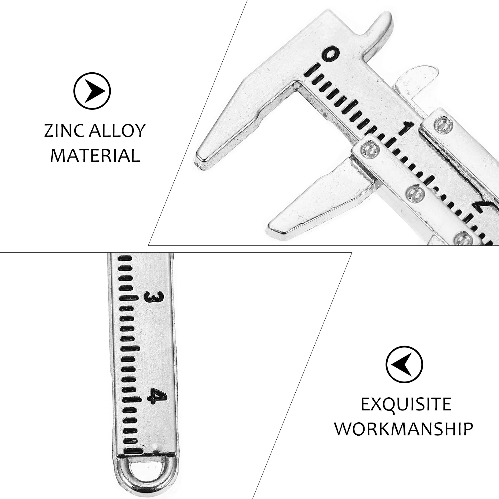 

2pcs Mini Vernier Caliper Zinc Alloy Portable Decor For Mini House Accessories Diy Studying Supplies Pocket Caliper