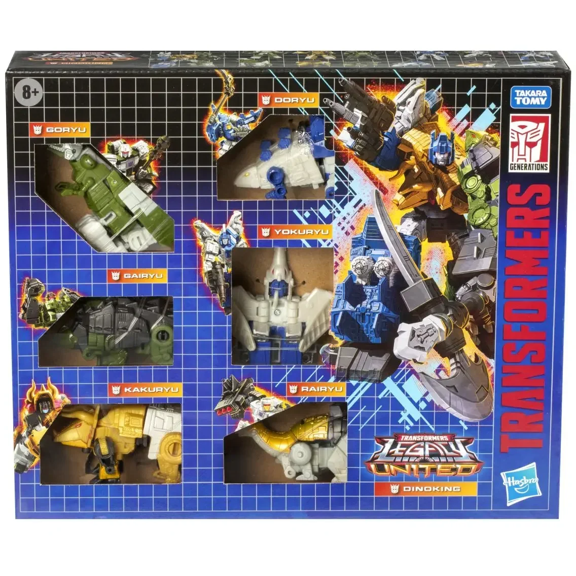 Hasbro Transformers Legacy: United Dinobot Dinoking Multipack (Doryu, Gairyu, Kakuryu, Goryu, Yokuryu, Rairyu) โมเดลของเล่นอะนิเมะ