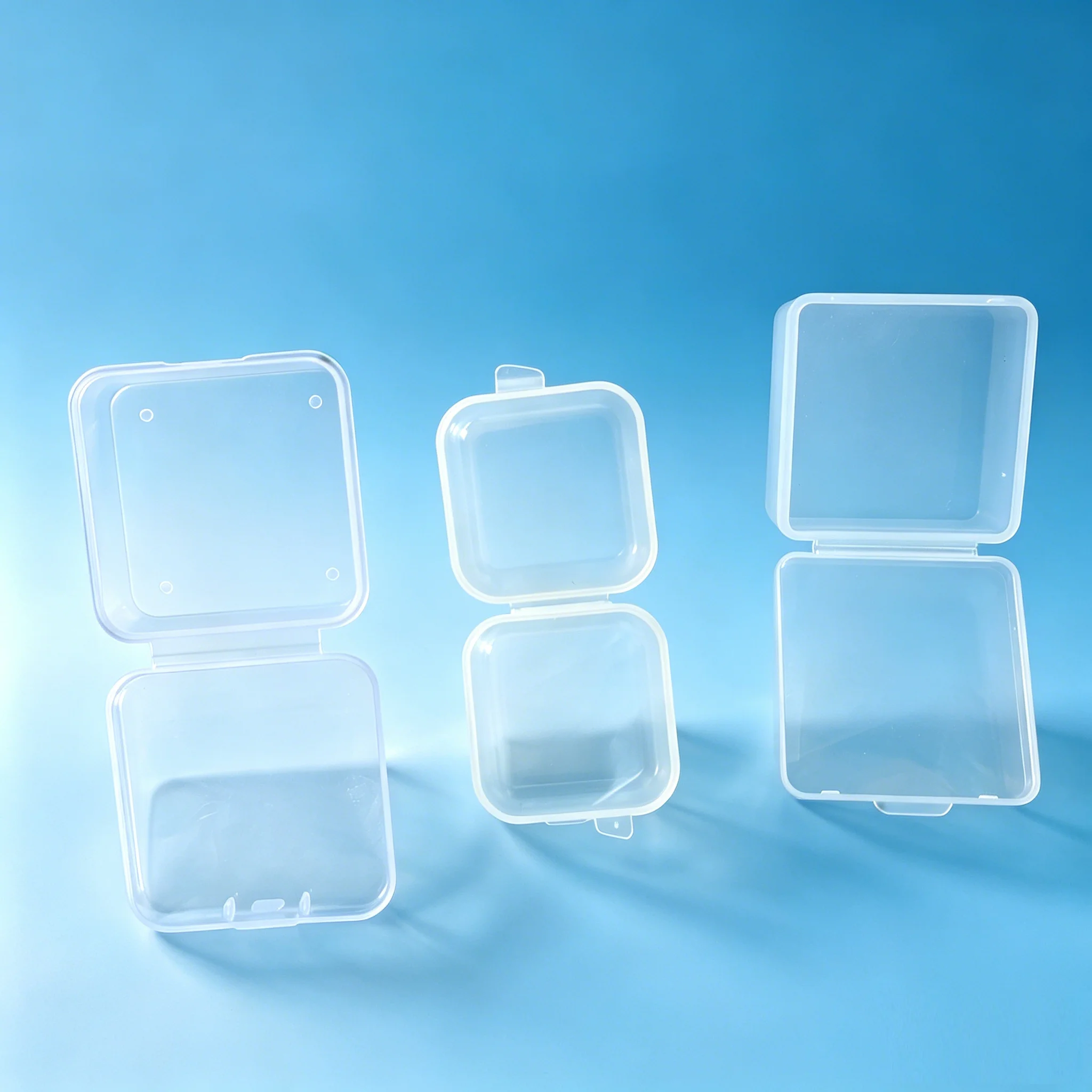 

3pcs a set Storage Box Mini Transparent PlasticCase Container Square Rectangle Packaging Box For Jewellry Beads Small Items