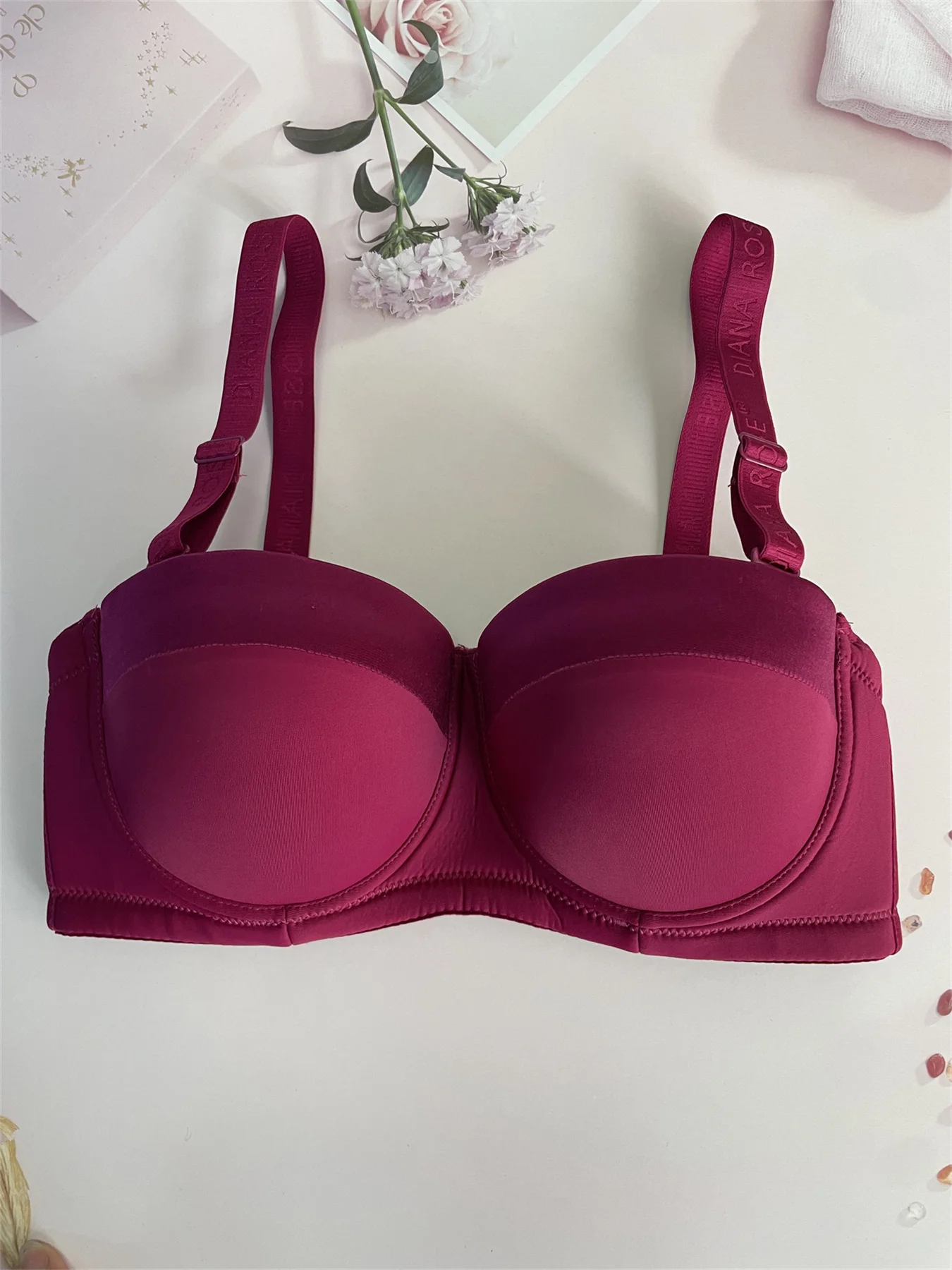 Diana Rose Push Up Bra For Women With steel ring big size D Cup Bra Lady\'s Underwear There is glue Prevent slipping and falling