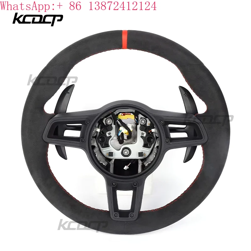 Passend für Porsche Panamera Cayenne Macan 718 Boxster Cayman Taycan Carrera 996 911 981 957 958 991 LED-Lenkrad aus Kohlefaser