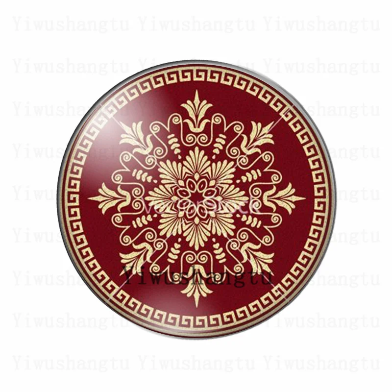 Beauty Vintage flowers  symmetric wreath patterns 12mm/18mm/20mm/25mm Round photo glass cabochon demo flat back Making findings