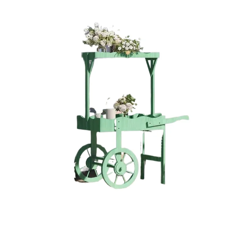 

European wooden outdoor multi-layer floor-to-ceiling shopping mall activity ornament flower shop decoration props