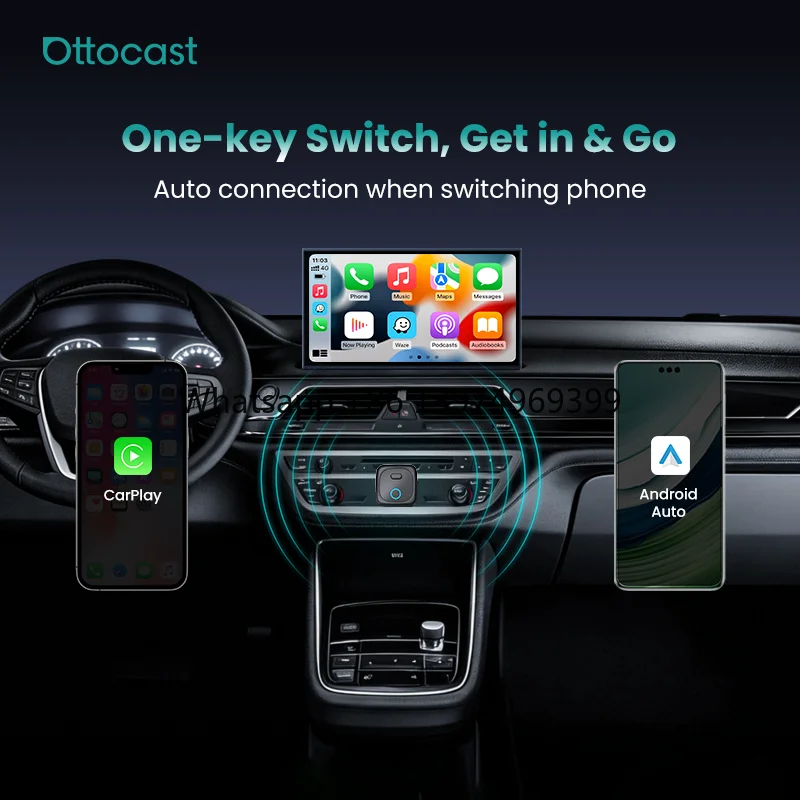 OEM CarPlay & Android Auto Adapter Bluetooth Built-in WiFi for iPhone Dongle Wired Convert USB Plug-n-Play Portable Ai Box