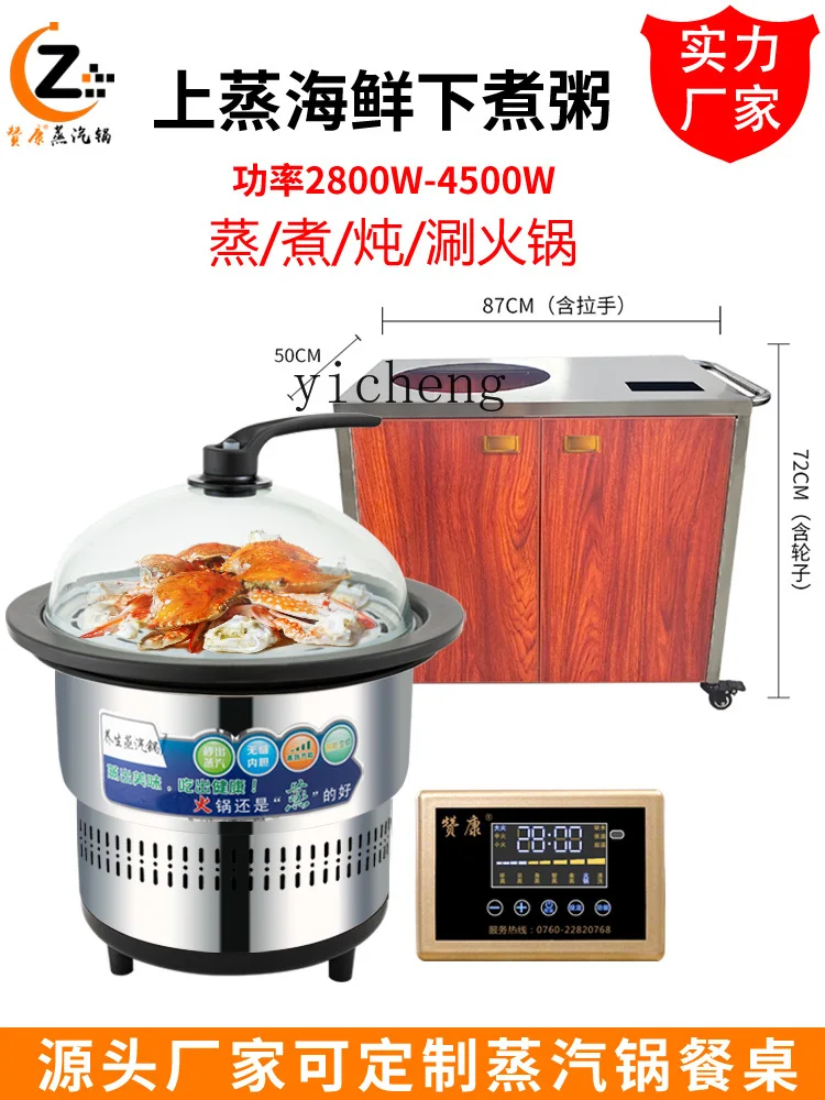 Tqh-Marmite à vapeur électrique multifonctionnelle, cuiseur à vapeur intelligent, marmite en pierre, pot de sauna pour poisson, table chaude pour fruits de mer