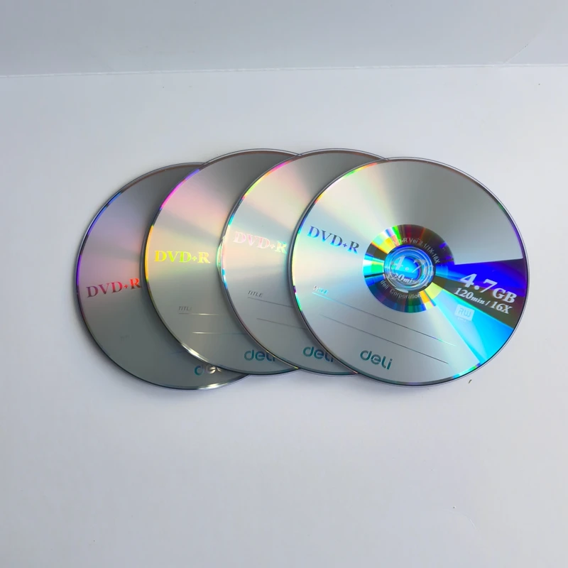 4PCS/LOT Deli 83150 DVD+R Blank Disc Recordable DVD Single Chip Recordable Digital Versatile 4.7GB/120min/16x DVD+R Disc