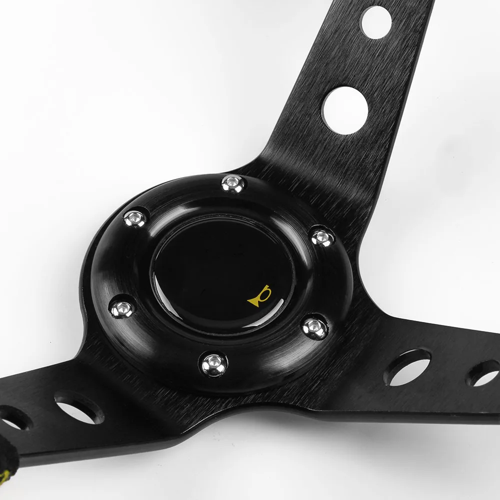Drift 14Inch Deep Universal Racing Suede Steering Wheel Rally Car JDM Leather Steering Wheel Volantes For VW HONDA TOYOTA BMW