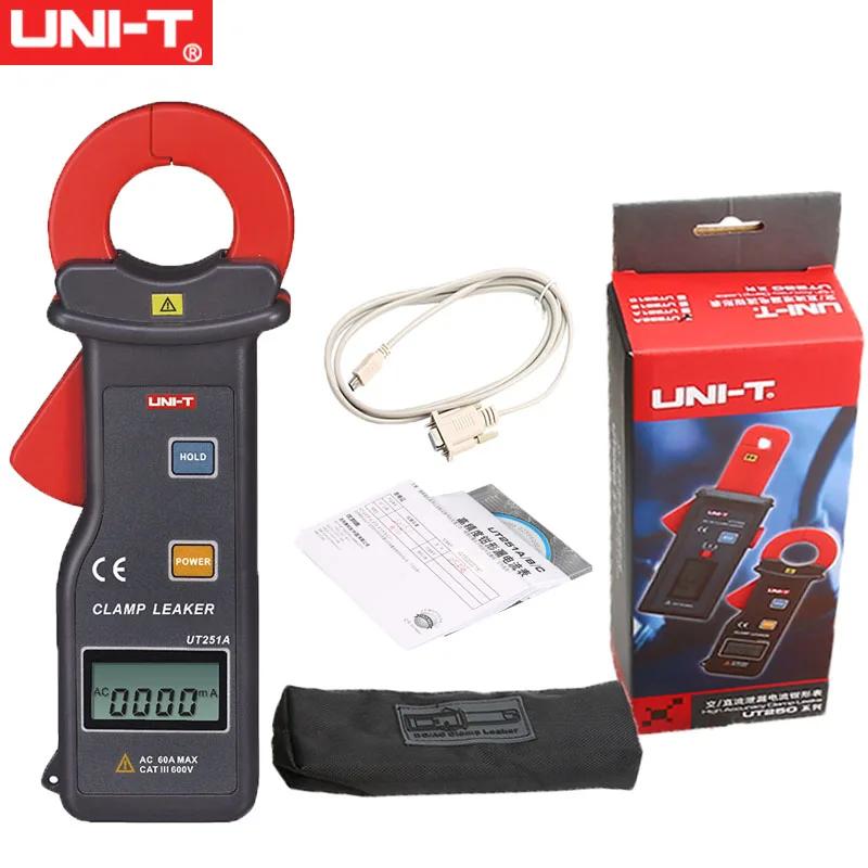 UNI-T UT251A/UT251C High Sensitivity Leakage Current Clamp Meter Auto Range 4-Digit LCD Digital Display, 10000 Display Count