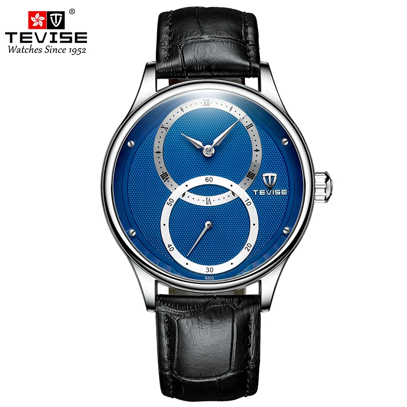 TEVISE T820C Automatic Mechanical For Men Waterproof Leather Luminous Business&Fashion Sports Stainless Steel Wristwatch