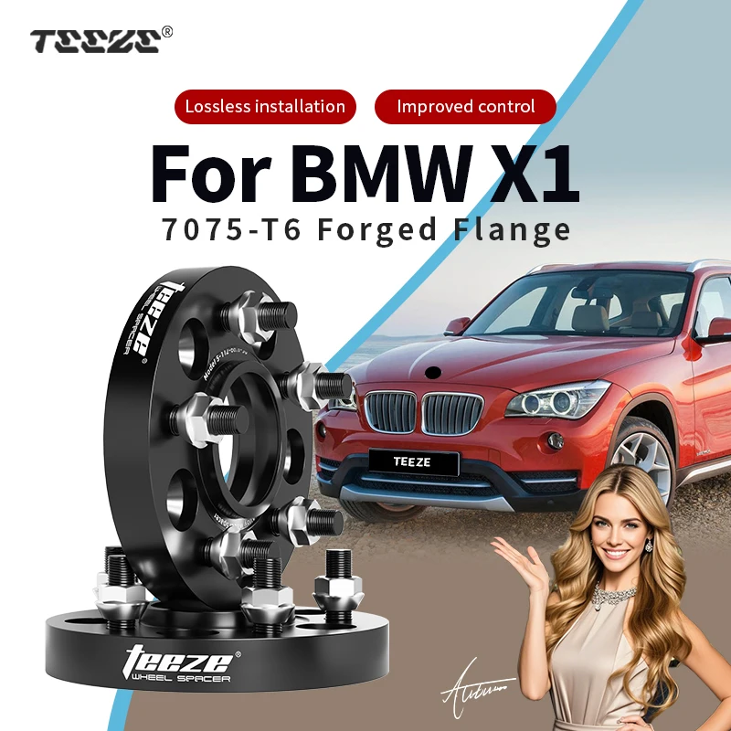 

Teeze 2pcs 5x112 66.6 14x1.25 Hub Centric Black Forged wheel spacer For 2015-2025 BMW X1 F48/G49/U11 15/20/25/30/35mm