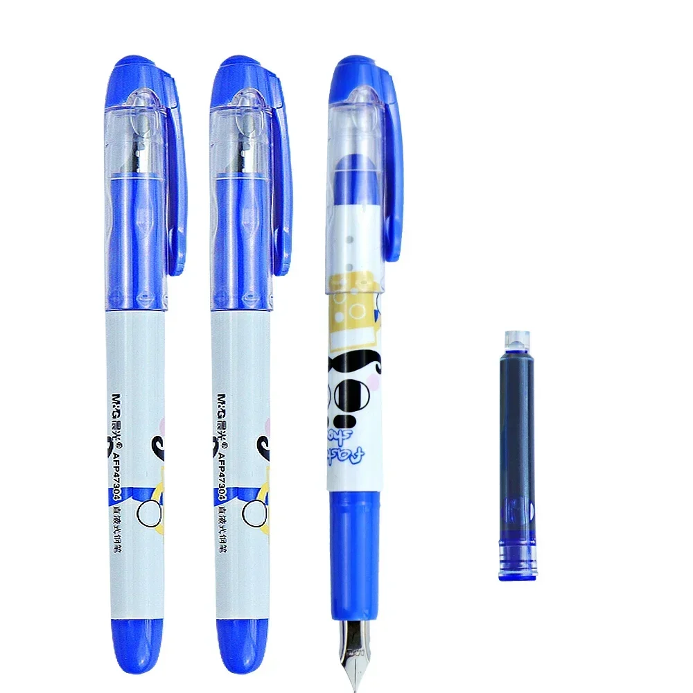 

2024Kawaii Fashion Blue\White Colors Straight Liquid Fountain Pen Office Accessories Students School Stationery Supplies Ink Pen