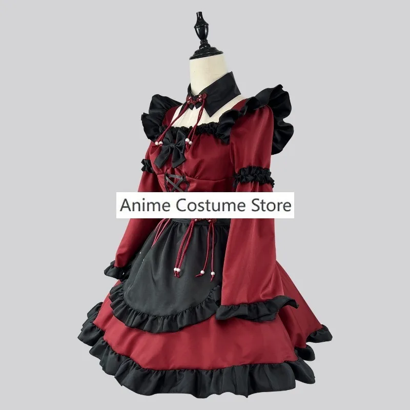 Halloween Gothic Maid Devil Cosplay Costumes Sweet Lolita Girl Party Princess Dress Apron Headwear Neckwear Women Plus Size Cos