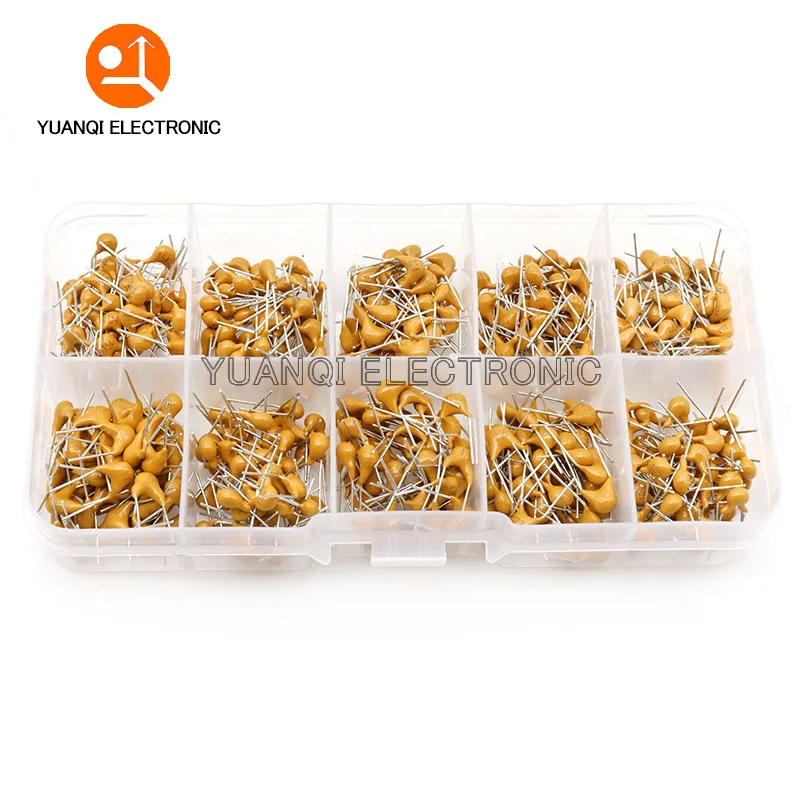 500PCS 0.1uF-10uF Multilayer Ceramic Capacitor Assorted Kit 10Values*50pcs 50V 0.1uF-10uF Monolithic Capacitance Set Sample Pack
