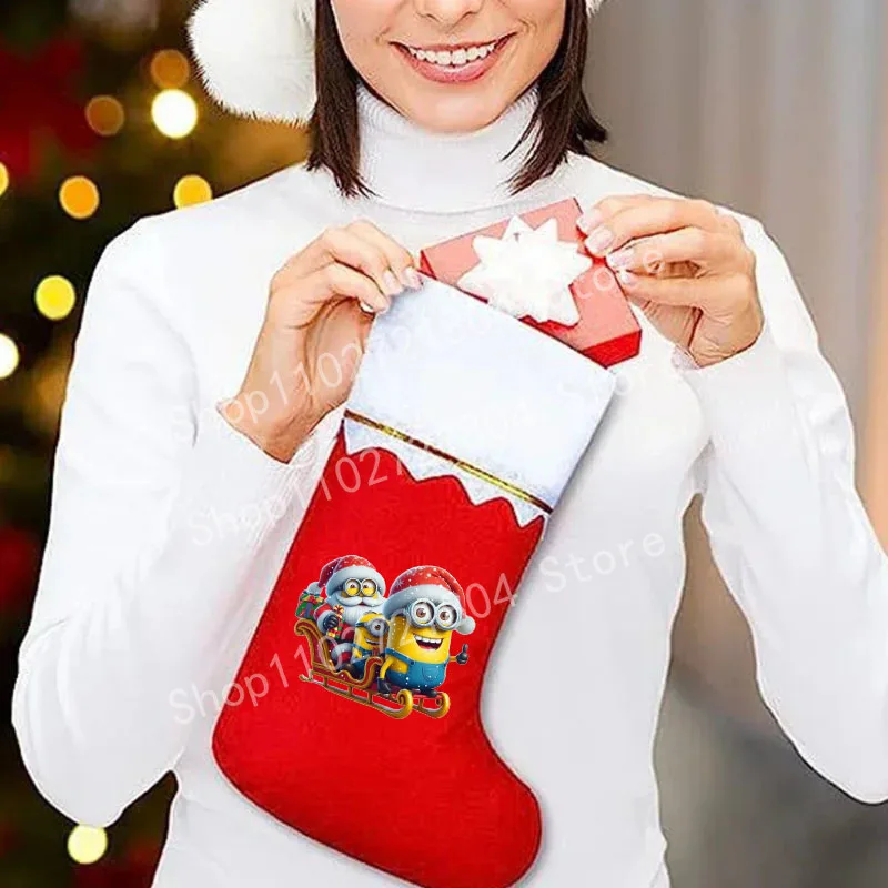 Christmas Stockings Cartoon Anime minionses Xmas Hanging Decorations Despicable Me Christmas Party Decor Decoraciones NavideNAs