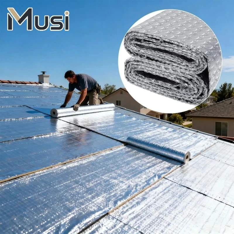 Heat Insulation Film Double Reflective Aluminum Foil Thermal Barrier Sun Blocker UV Protection Cover for Home Sunroom Window