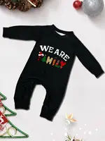Happy New Year Family Matching Outfits Letter Plaid Print Parent-child 2 Pieces Suit Sleepwear Soft Loose Pajamas Set Xmas Wear 6