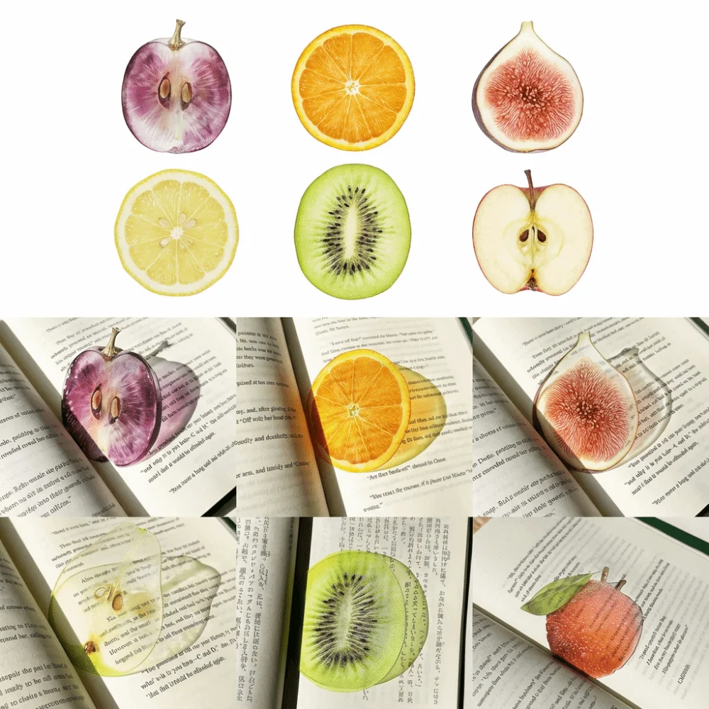 new Delicate Apple Bookmark Transparent Premium Feeling Grape Tomato Bookmarks Unique Simulation Bookmark Student Gift