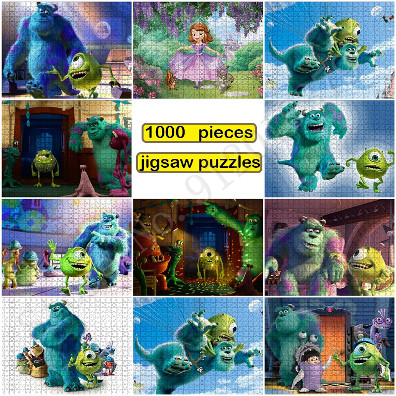 

1000 Pieces Jigsaw Puzzles Diy Monsters University Disney Cartoon Sulley Paper Puzzles for Adults Educational Intellectual Gifts