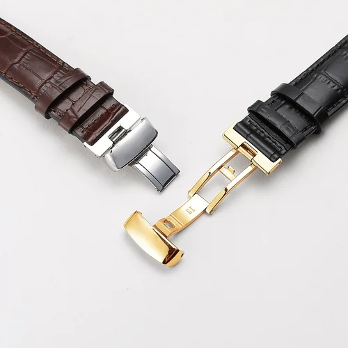 Imagen 2 del producto Correa de reloj de cuero genuino para Tissot - Se adapta a relojes de hombre T41 Le Locle, De Luca, serie elegante, tamaños 18 mm/19 mm/2