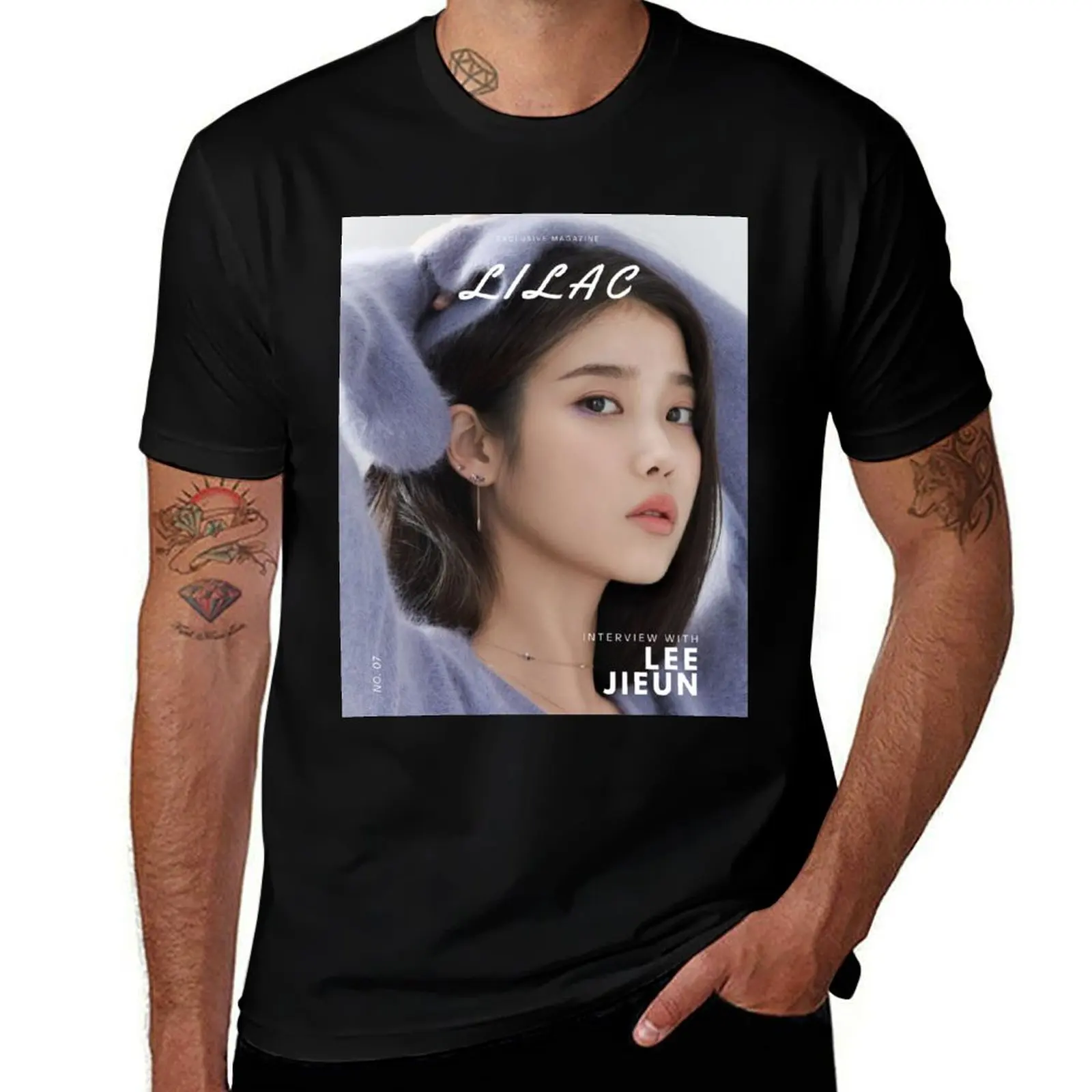 

iu's lilac T-Shirt Basic Solid Color Short Sleeve T-Shirt