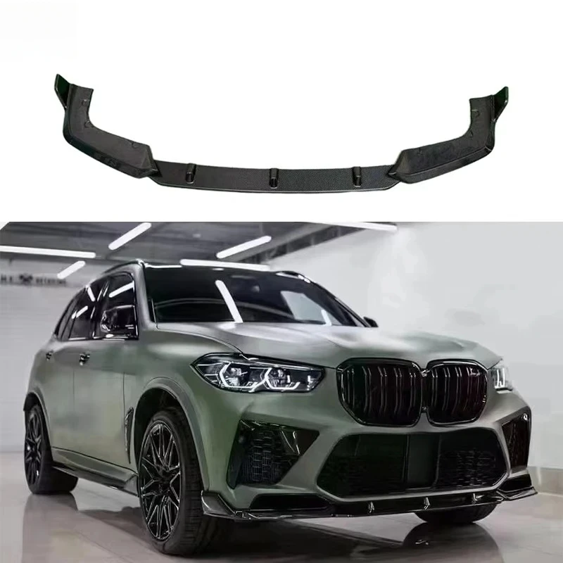 

V Style Carbon Fiber Front Lip Sp for F95 X5M Conversion Car Parts Front Bumper Lip Spoiler Diffuser Auto Body Kit