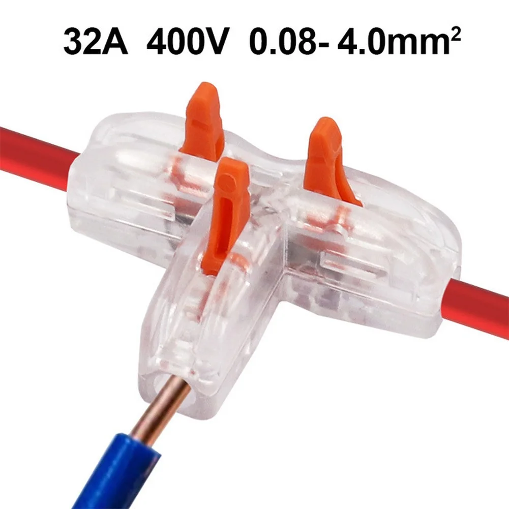 5pcs/set T Type Quick Splice Wire Connector Terminal Block For Electrical Wiring Splitter LED Lighting System Accessories