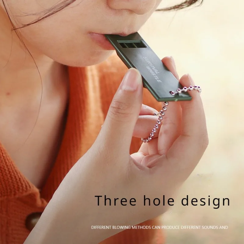 3‑Hole Emergency Survival Whistle 3‑Frequency High Decibel Outdoor Tool for Hiking Camping Hunting Safety Use