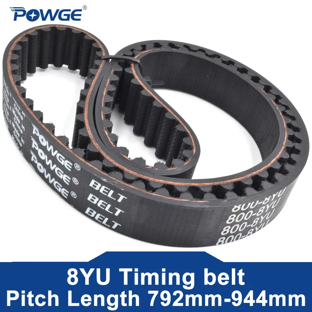 POWGE 2PCS 8YU Timing belt Lp= 792 800 808 816 824 832 840 848 856 864 872 880 888 896 904 912 920 928 936 944 Width 10mm-80mm