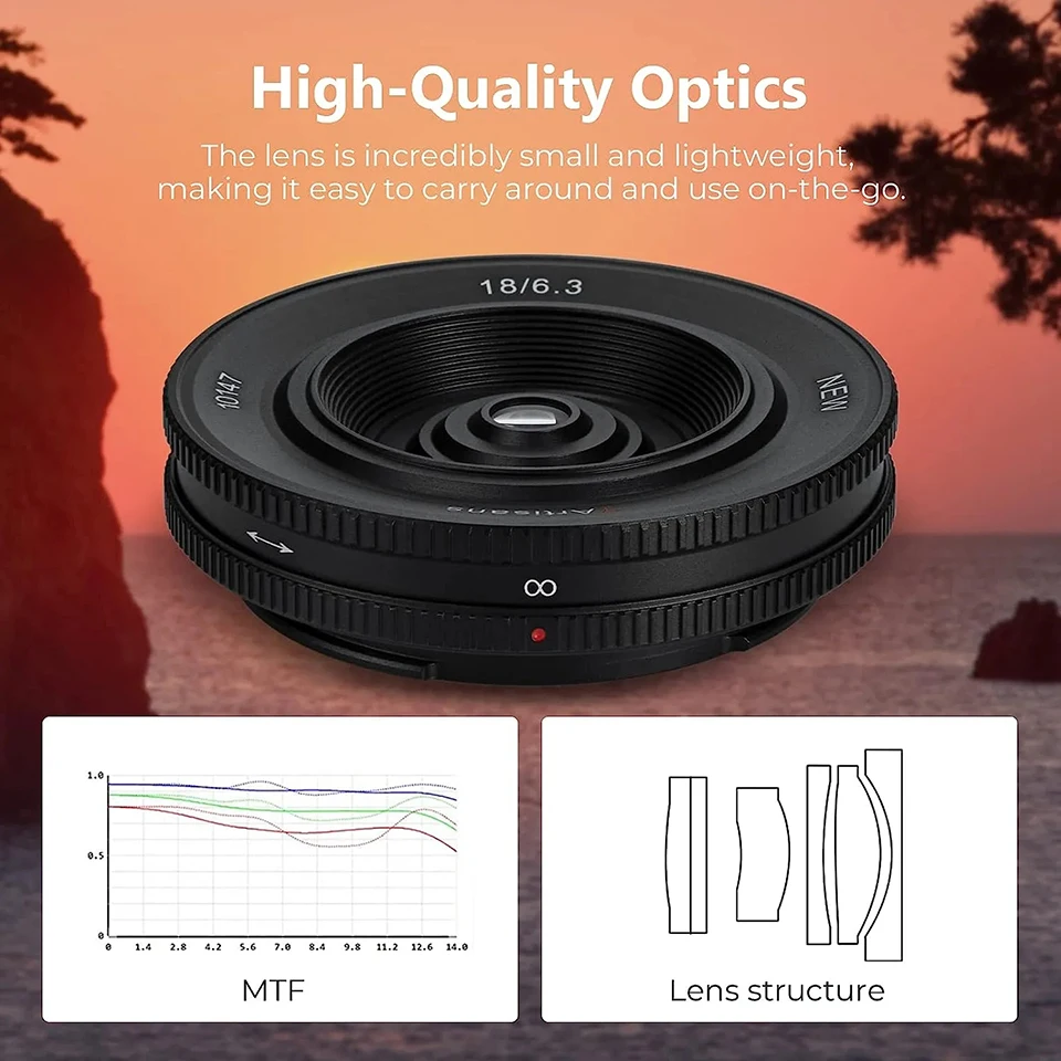 7artisans 18mm F6.3 II – Obiettivo Body Cap Ultra Grandangolare Per Fujifilm APS-C (FX-Mount)