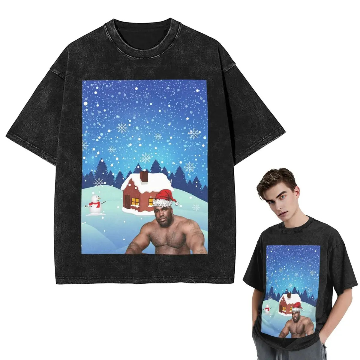 

Streetwear T-Shirts Barry Wood Christmas 2 Washed T Shirt Short Sleeve Hip Hop T-Shirt Tops Tees for Men Women