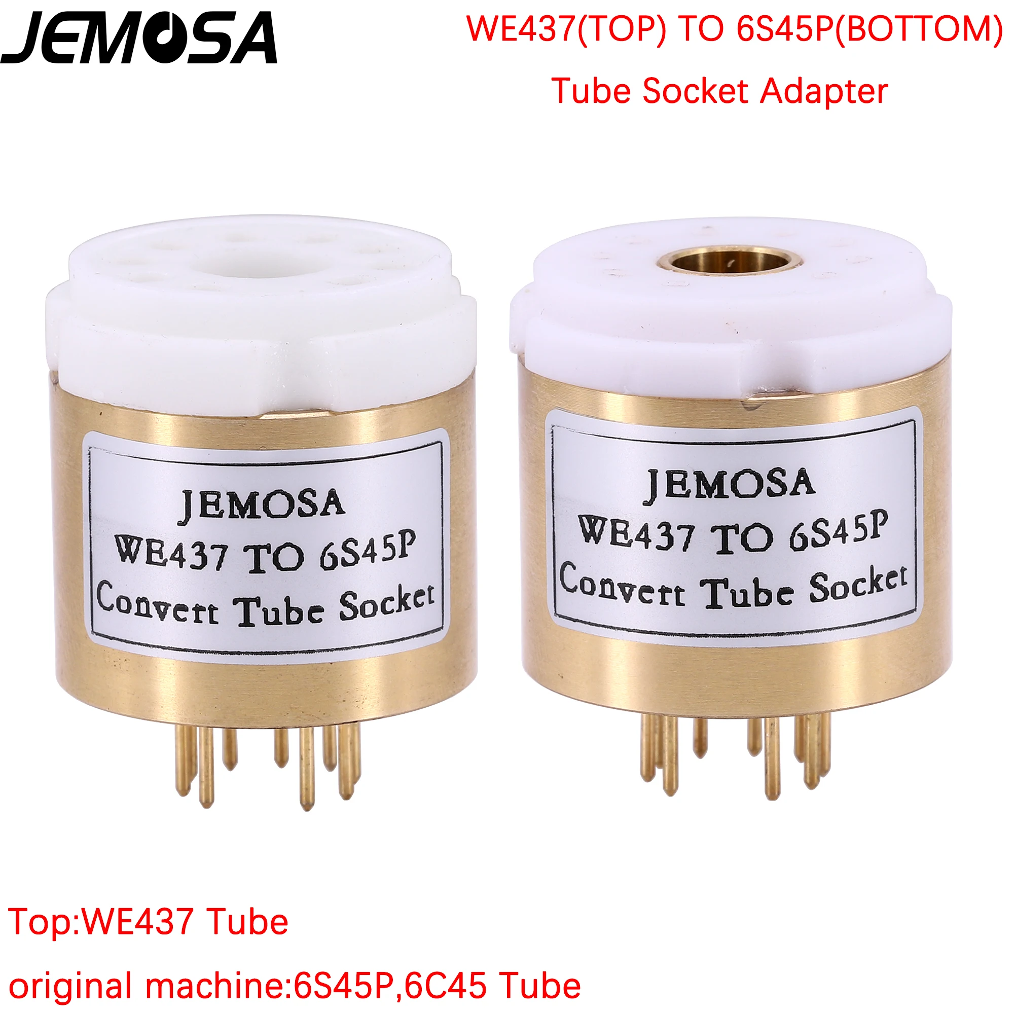 1PC WE437 TO 6S45P 6C45 Tube (bottom) DIY Audio Amplifier Vacuum Tube Convert Socket Adapter Free Shipping