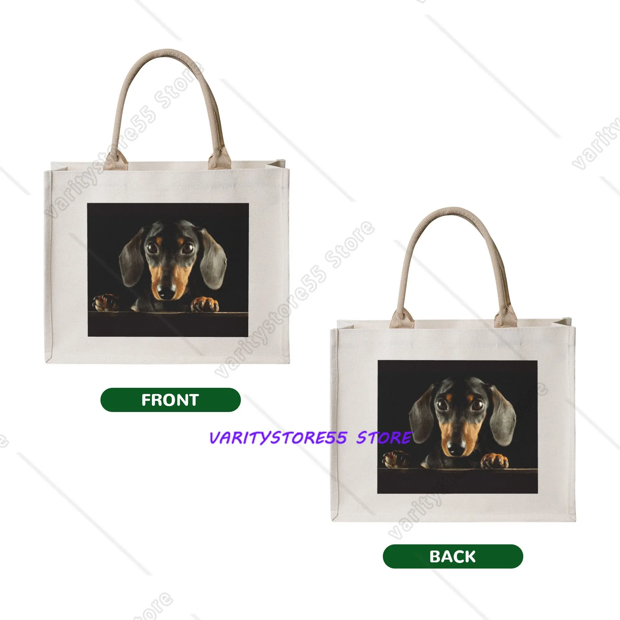 Cute Dachshund Dog Groceries Shopping Tote Bags Women Cute Puppy Pet Shoulder Shopper Bags Large Capacity Handbag