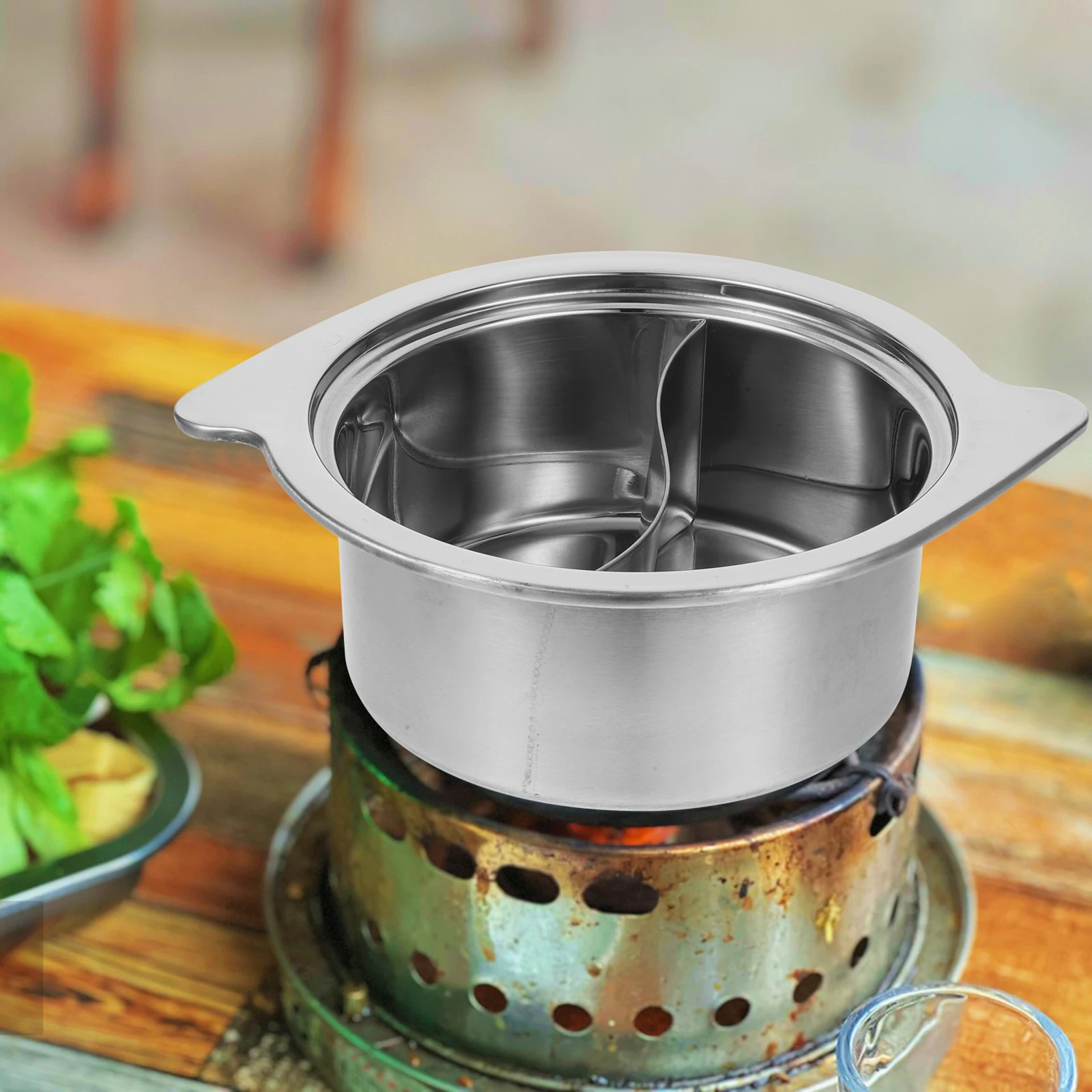 

Duck Hot Pot Family Cooker Stainless Steel Cooking Food Divided Pot Kitchen Supply Wear Resistant Rust Proof Easy Clean