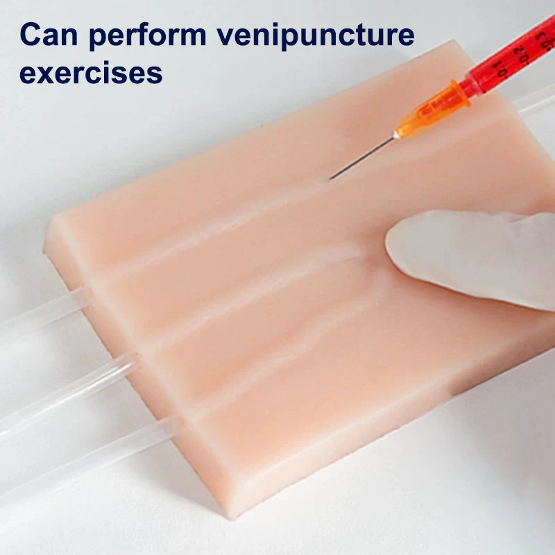 

Venipuncture IV Injection Training Pad Silicone Human Skin Suture Model Y Imbedded 3 Skin Layers Injection Practice Model