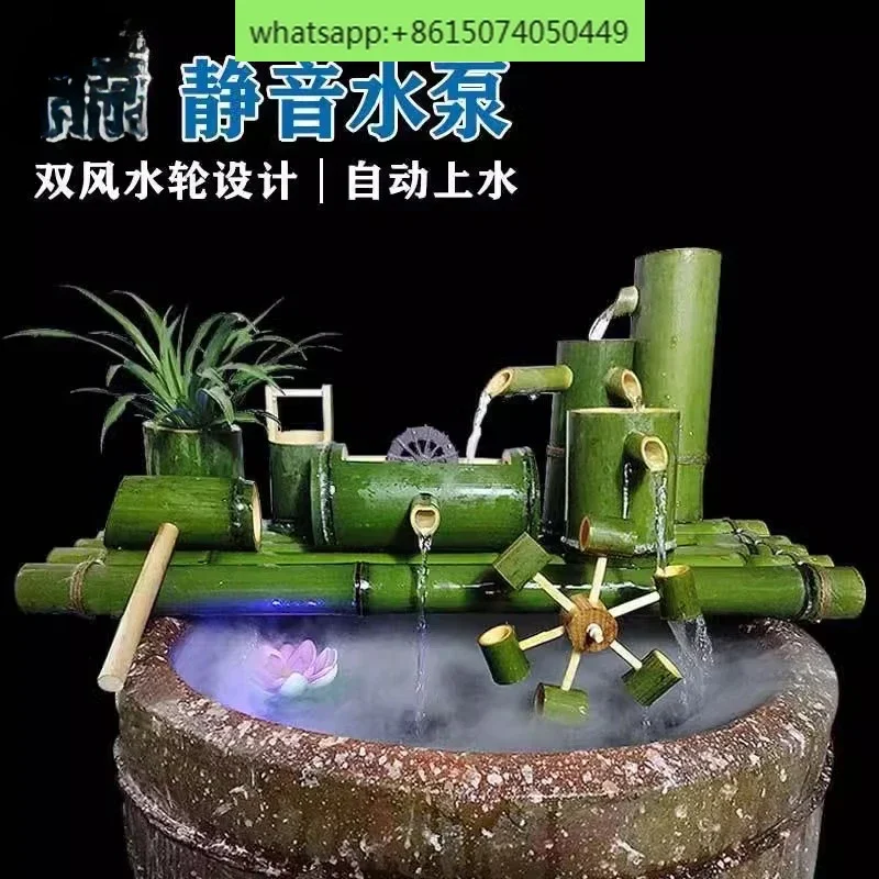 Bamboo water dispenser for oxygenation, humidification, fish farming, circulating water display, bamboo tube