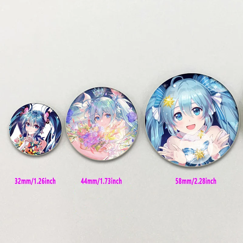 58mm Anime Project SEKAI Brooch Miku Pins Fashion Jewelry Accessories Cartoon Cosplay Badge for Clothes Backpack Decoration