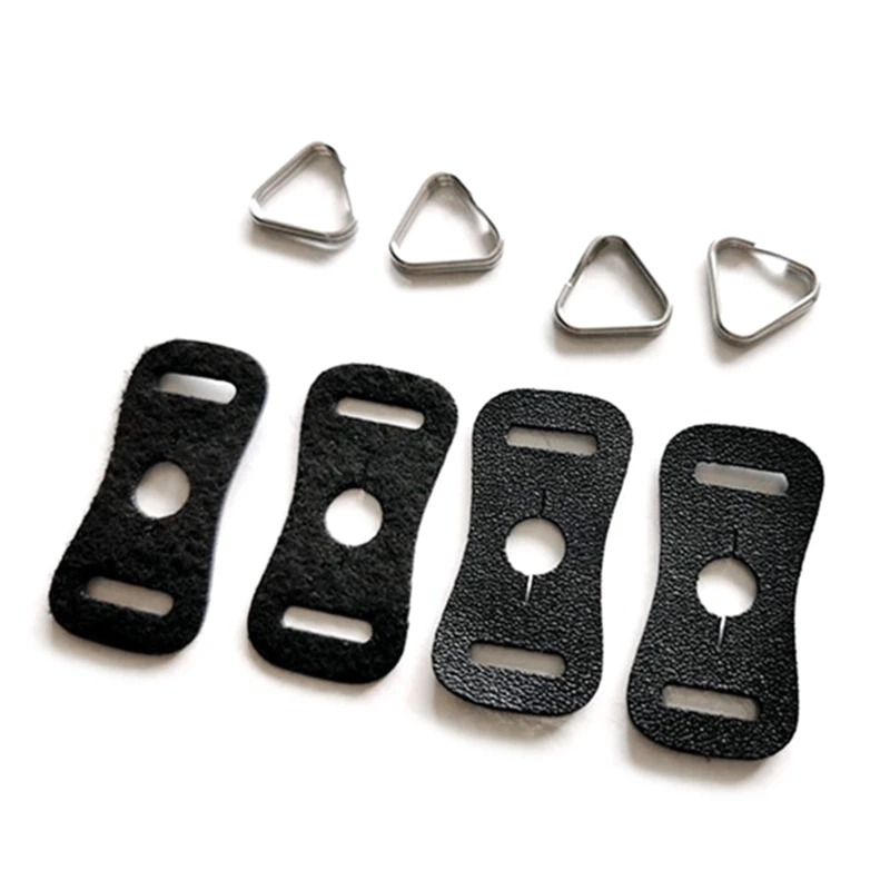 50PA 2Pcs Universal Lug Ring Camera Strap Triangle Split Ring Leather Protector Cover Pads Camera Photo Accessories