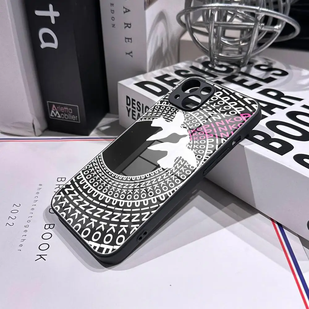 HYBXAXC Elegant Bird Emblem Tempered Glass Phone Case Black White Fashion Cover For IPhone Durable Anti Scratch Protective Shell - view 4