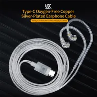 KZ Type-C Oxygen-free Copper Silver-Plated Earphone Cable Genuine Silver-Plated Wire Core High-Quality Materials