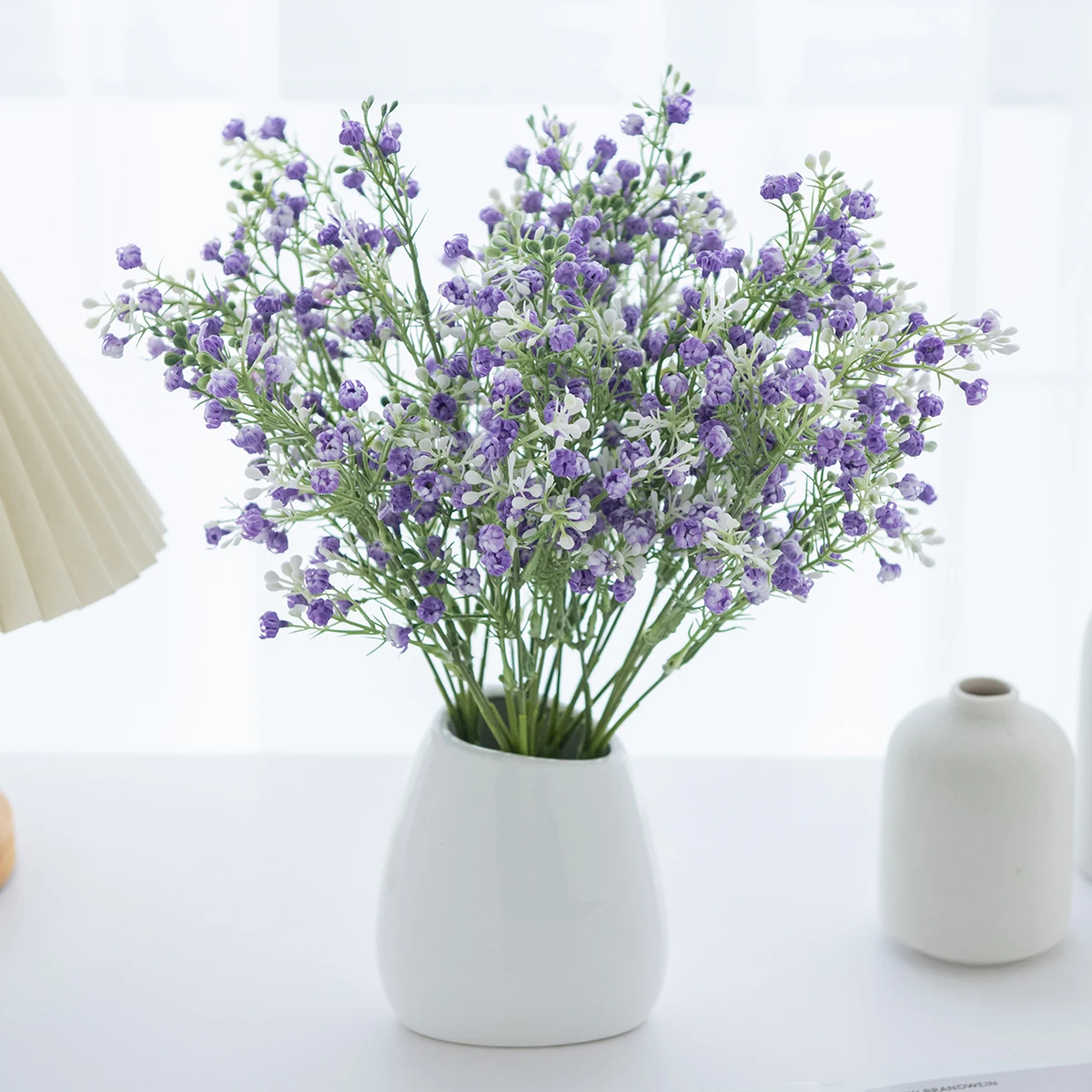 5 Stück Künstliche Blumen Pflanzen Gypsophila Hochzeit Brautstrauß Heim Zimmer Vase Tisch Garten Hof DIY Geschenke Requisiten Herbstdekoration – Detail 5