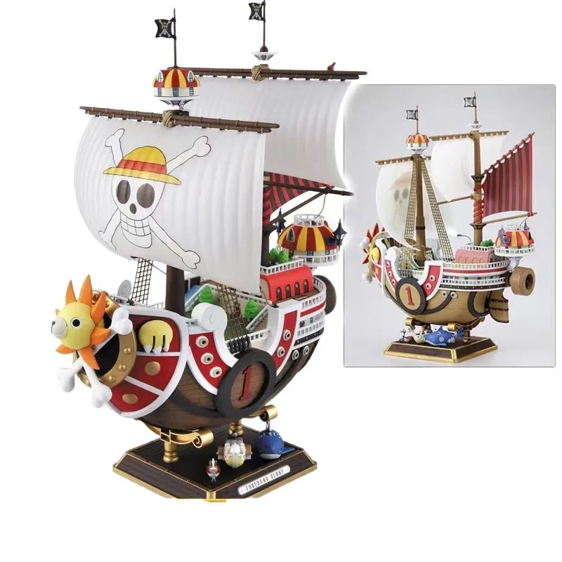 

One Piece Golden Going Merry Pirate Ship Anime Collectible Model Figure 28 Cm With Sticker Desktop Decoration For Anime Fans