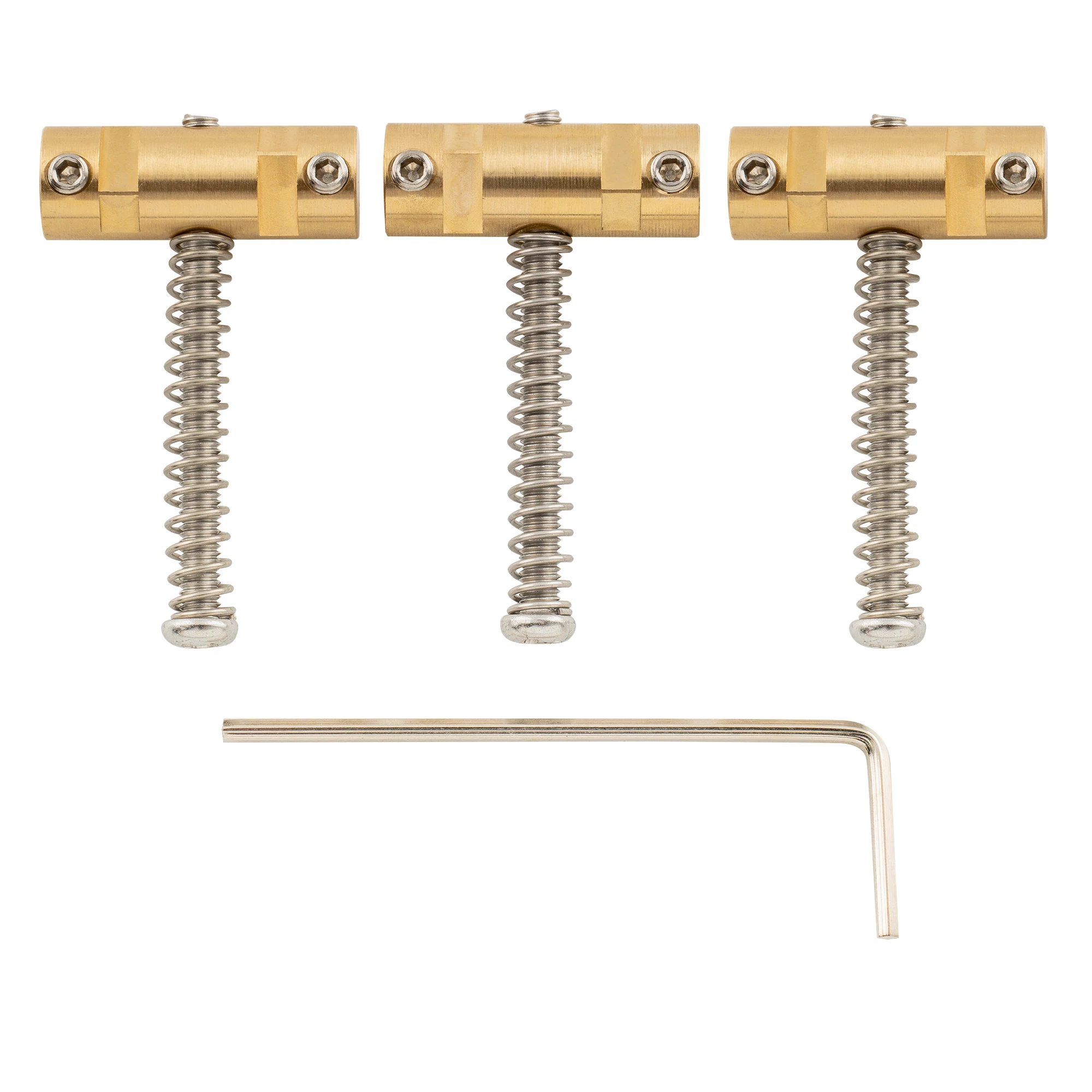 Musiclily Ultra 10.8mm Full Solid Brass Barrel Compensated Saddles for Tele Style Electric Guitar, Original Color (Set of 3)