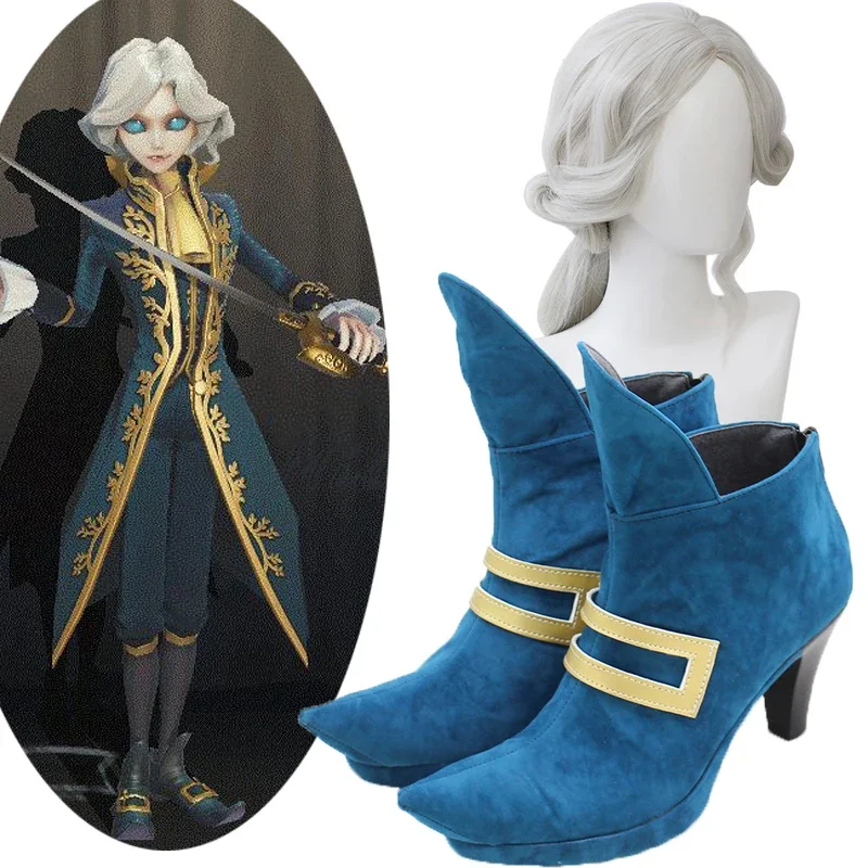 Game Identity V Photographer Cosplay Party Stage Singer Tuxedo Boots Joseph Desaulniers Role Play shoes Wig Shoes Anime Cospaly